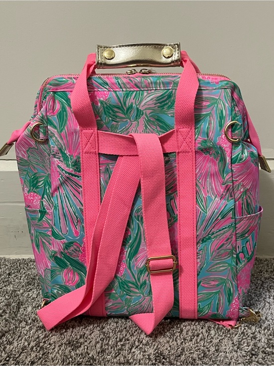 Lilly Pulitzer Pink & Green Tropical Floral Print Backpack Cooler main image 4